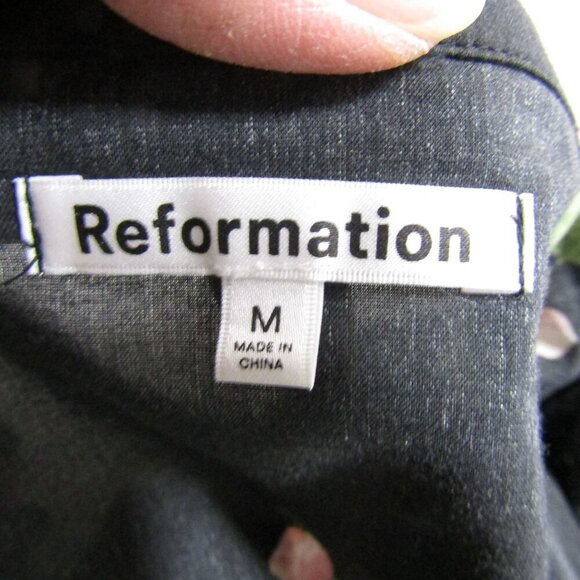 REFORMATION M Floral Night Bloom Hara Top Cottagecore Dark Romantic Witchy - Picture 8 of 11